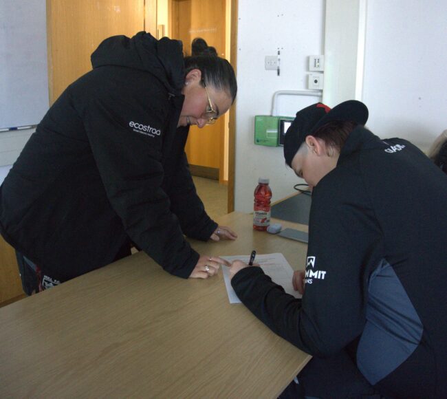 Photo Courtesy of Hull FC Rugby Community Sports and Education Foundation: a tutor delivers a course to a learner
